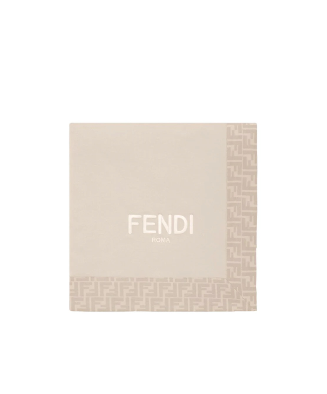 Fendi Embroidered-logo Blanket In Nude