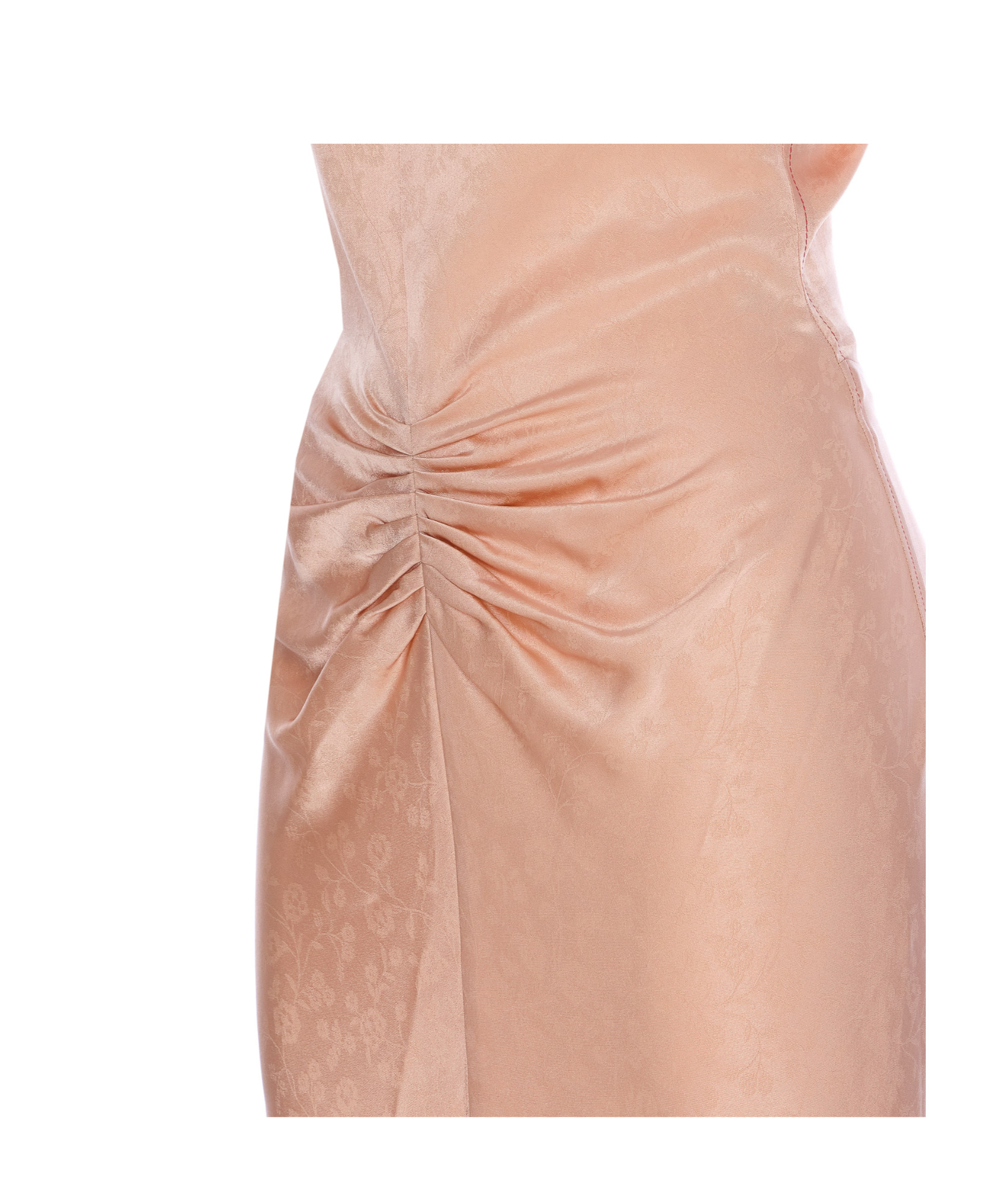 Victoria Beckham Light Pink Damask Dress With Gathering In Nude