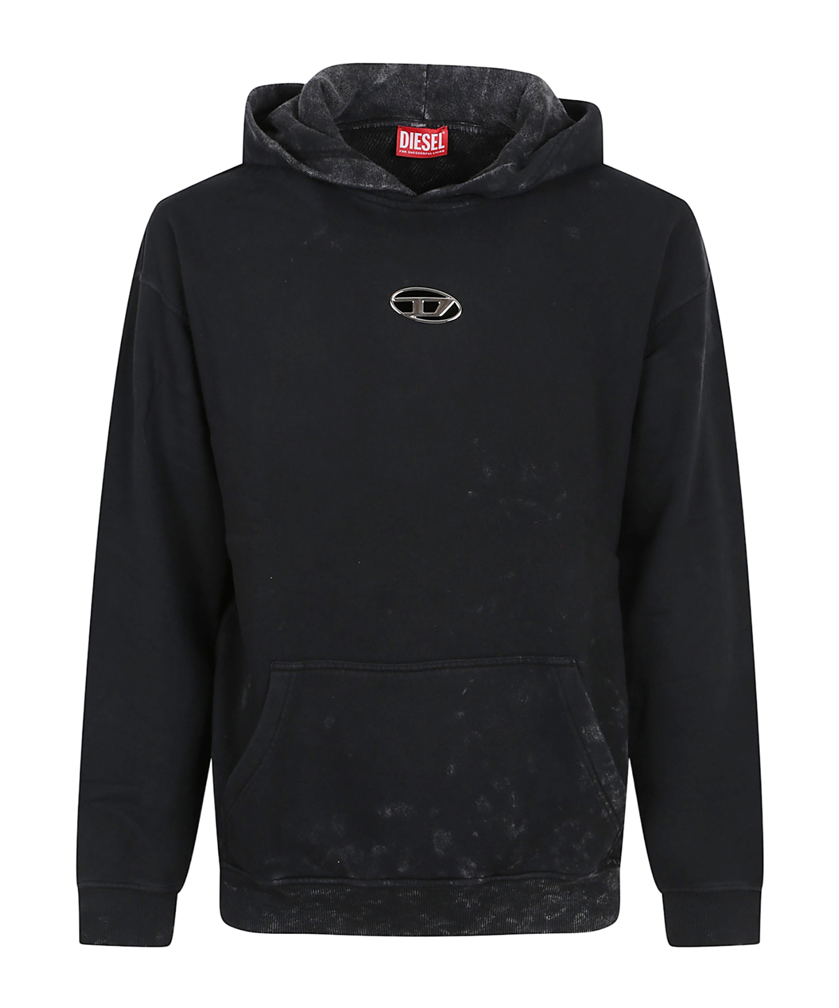 Diesel Hooded Sweatshirt Kangaroo Pockets In Black