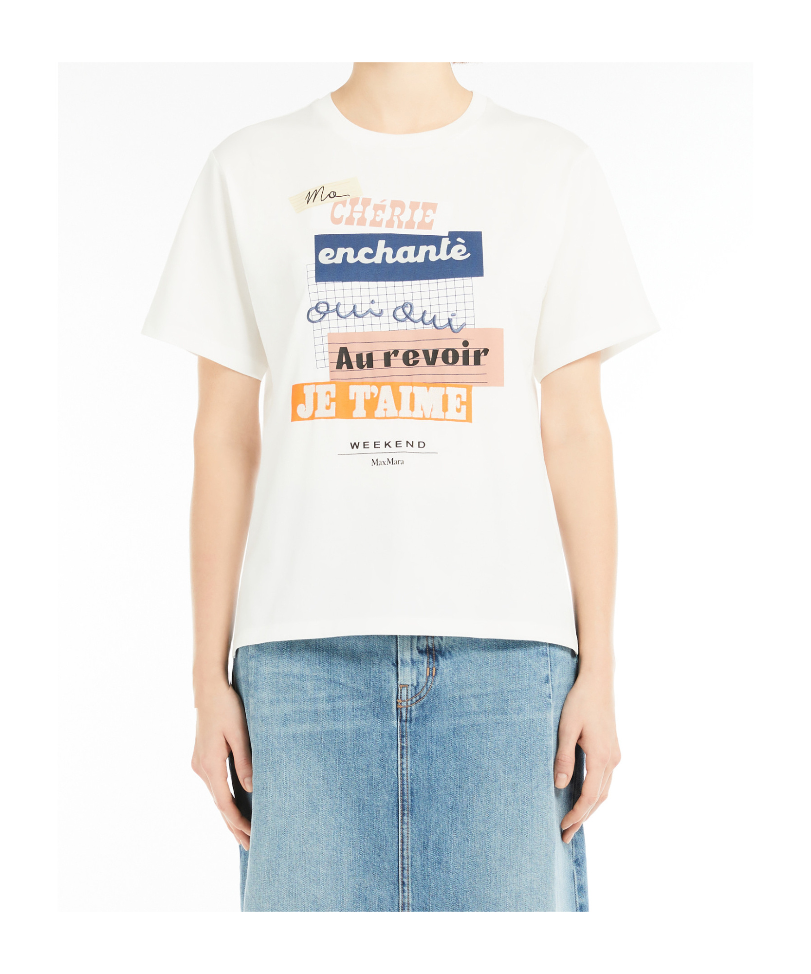 Weekend Max Mara Embroidered Graphic Print T-shirt Cabin In White