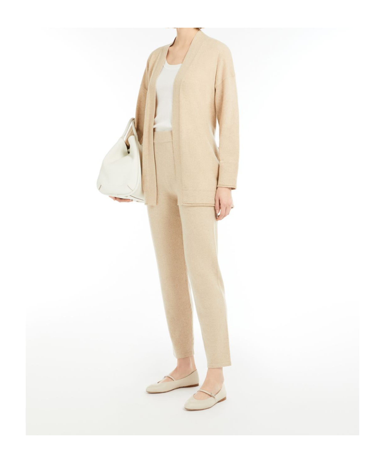 Max Mara Long-sleeved Cardigan In Nude