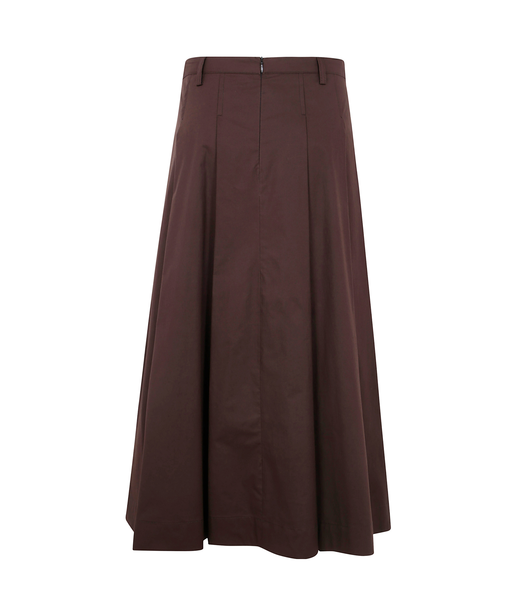 Seventy A-line Brown Poplin Stretch Maxi Skirt In Black