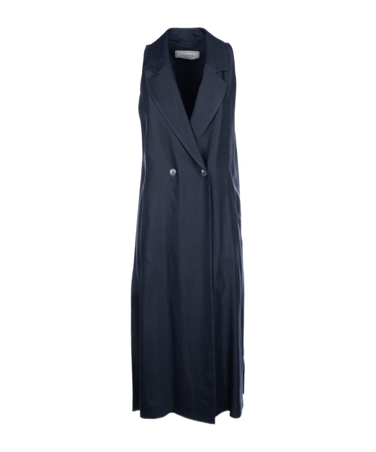Peserico Double-breasted Sleeveless Coat In Blue
