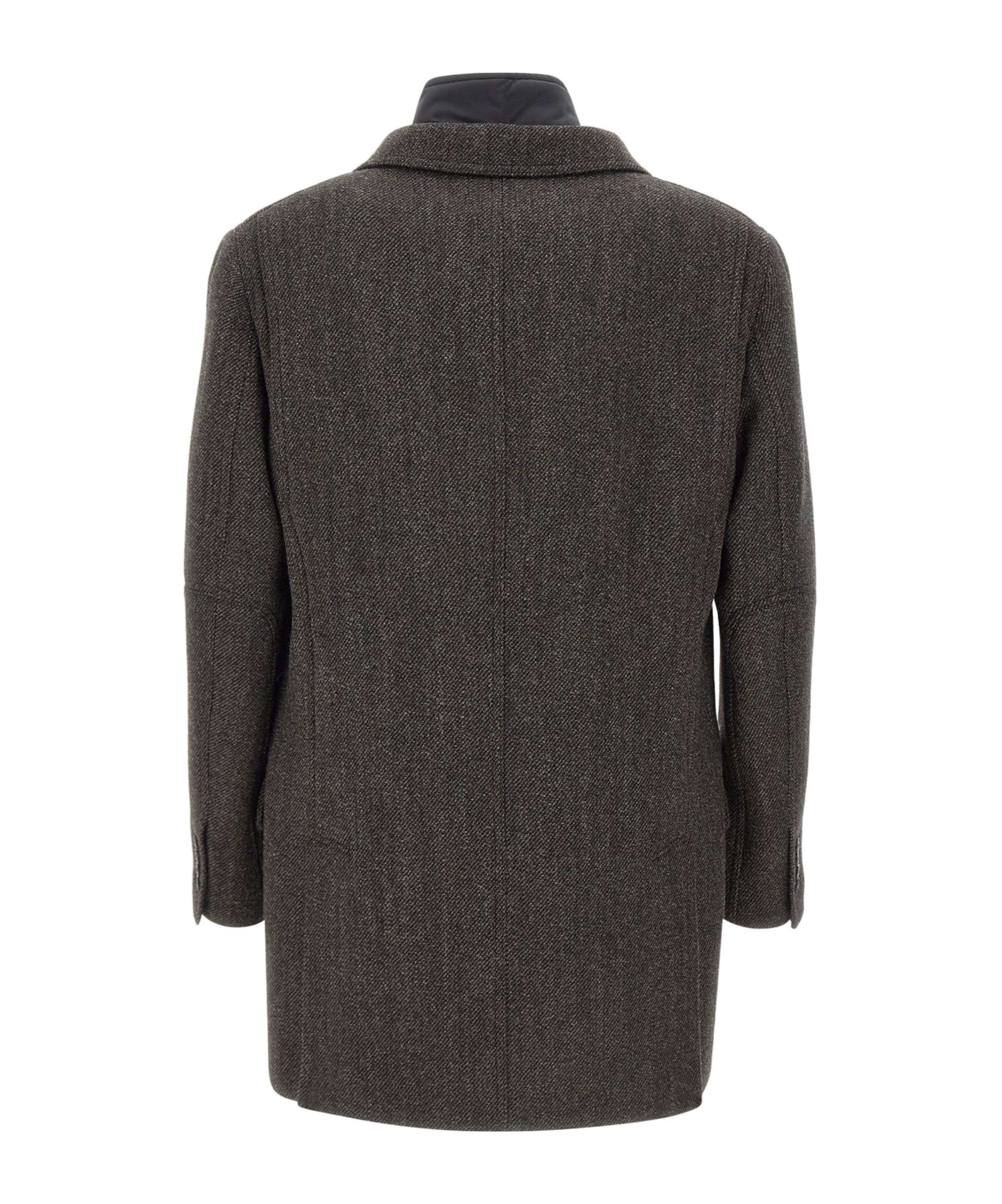 Fay Double Wool Driving Coat In Black