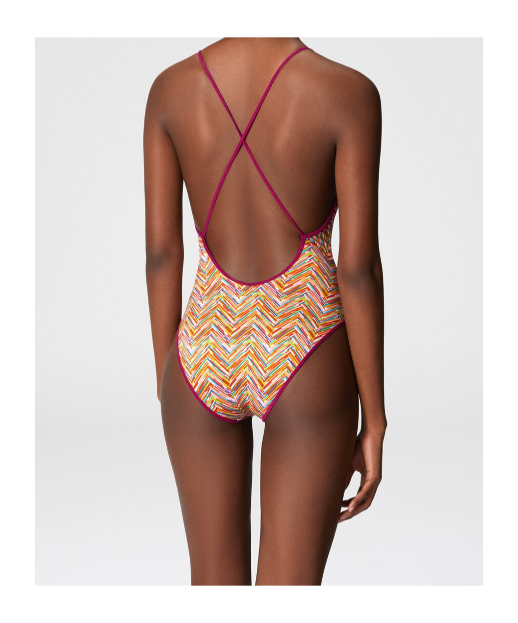Missoni Zigzag-print Swimsuit In Multicolor