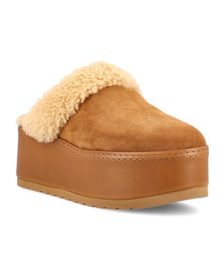 Celine Triomphe Thick Sole Open-heel Mules In Brown