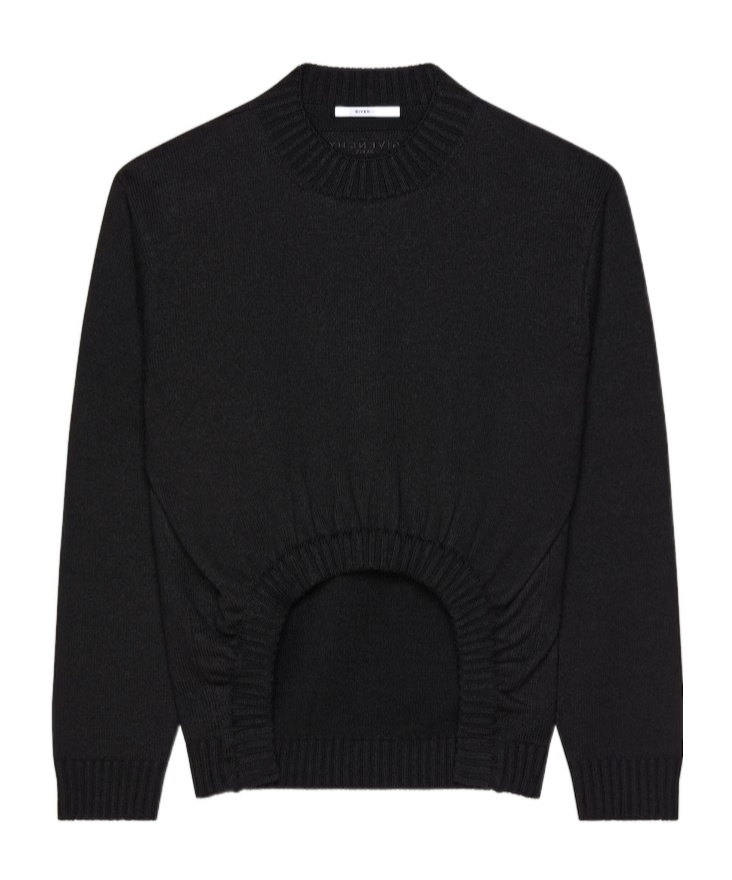 Givenchy Ruched Sweater In Wool In Black