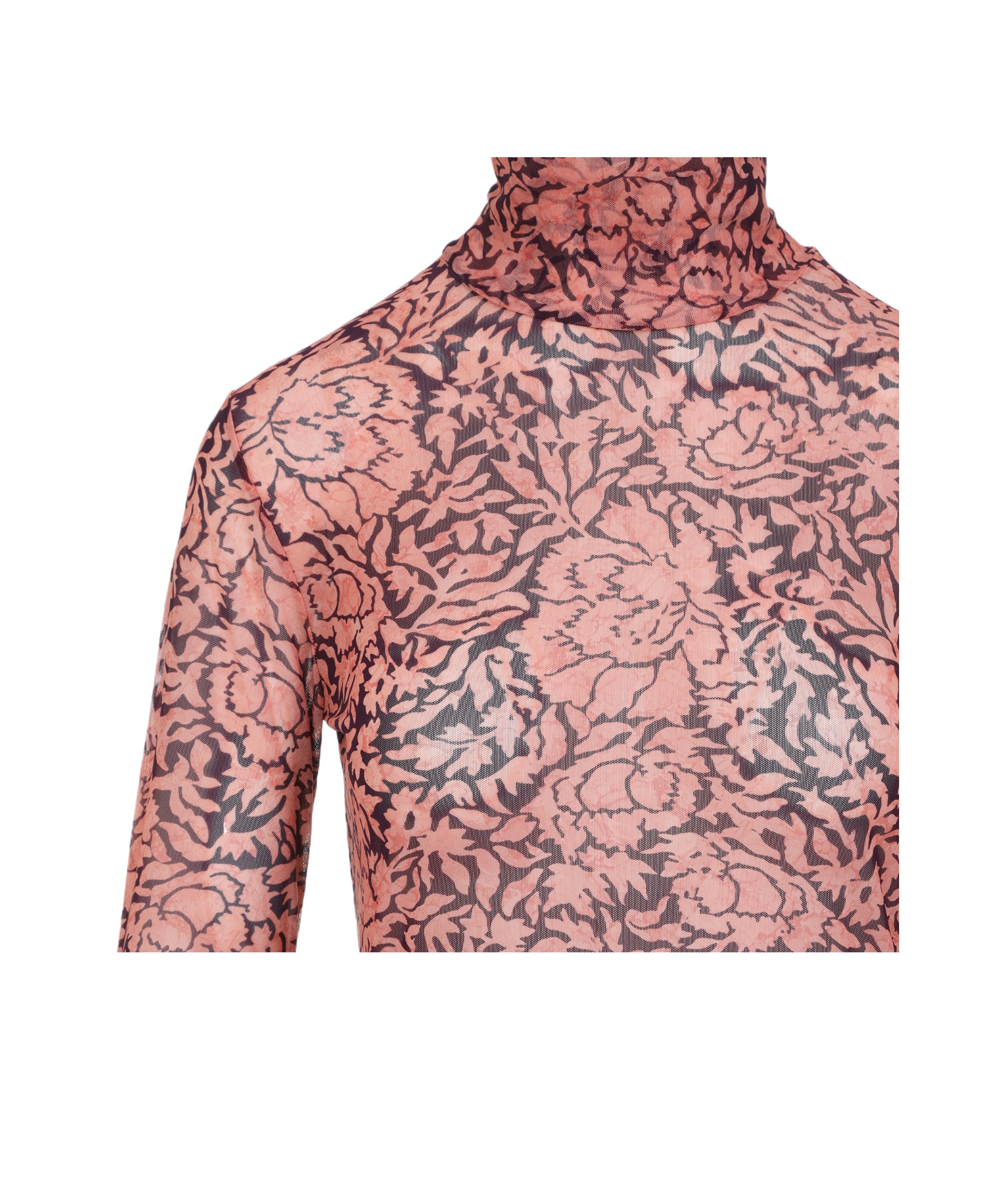 Dries Van Noten Semi-sheer Long-sleeved Floral Top In Pink
