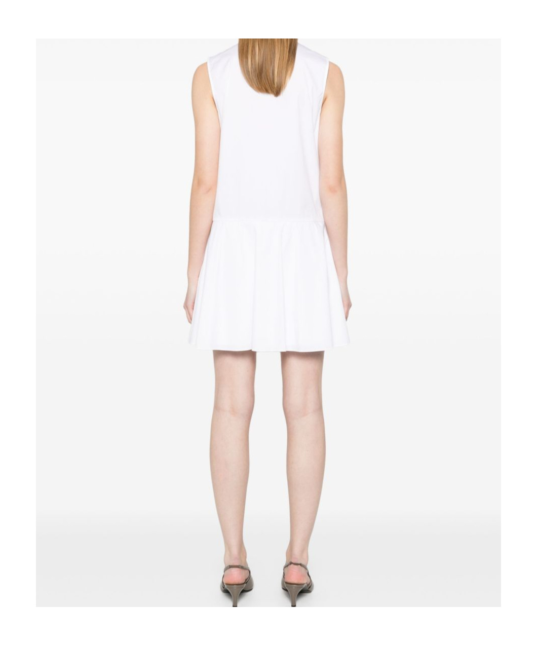 Theory Mini Dress With Crew Neck And Flared Skirt In White