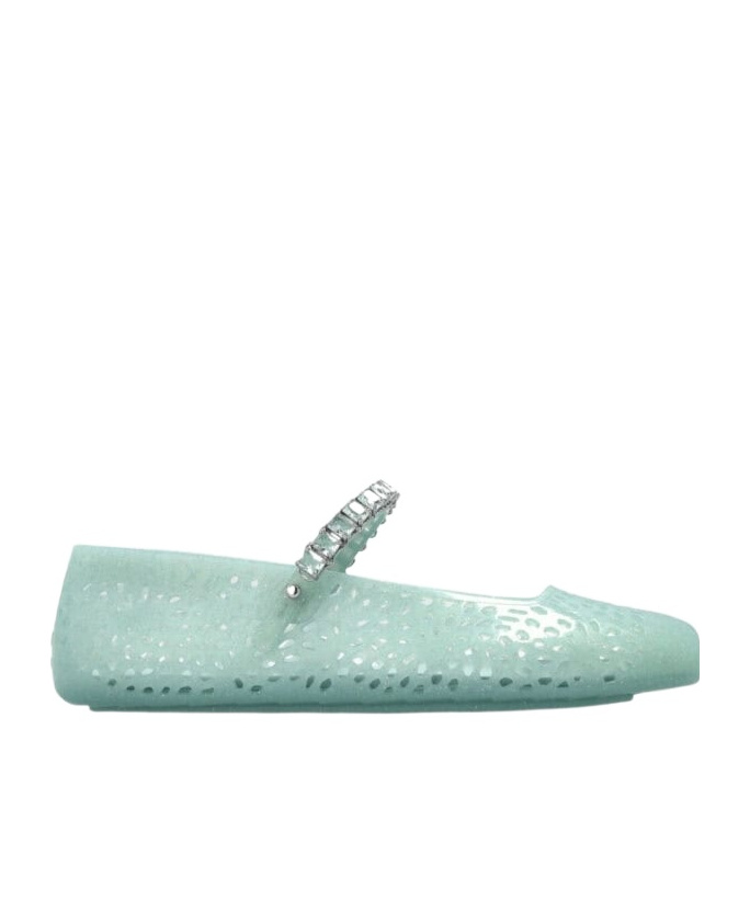 Jimmy Choo Square-toe Flats In Green