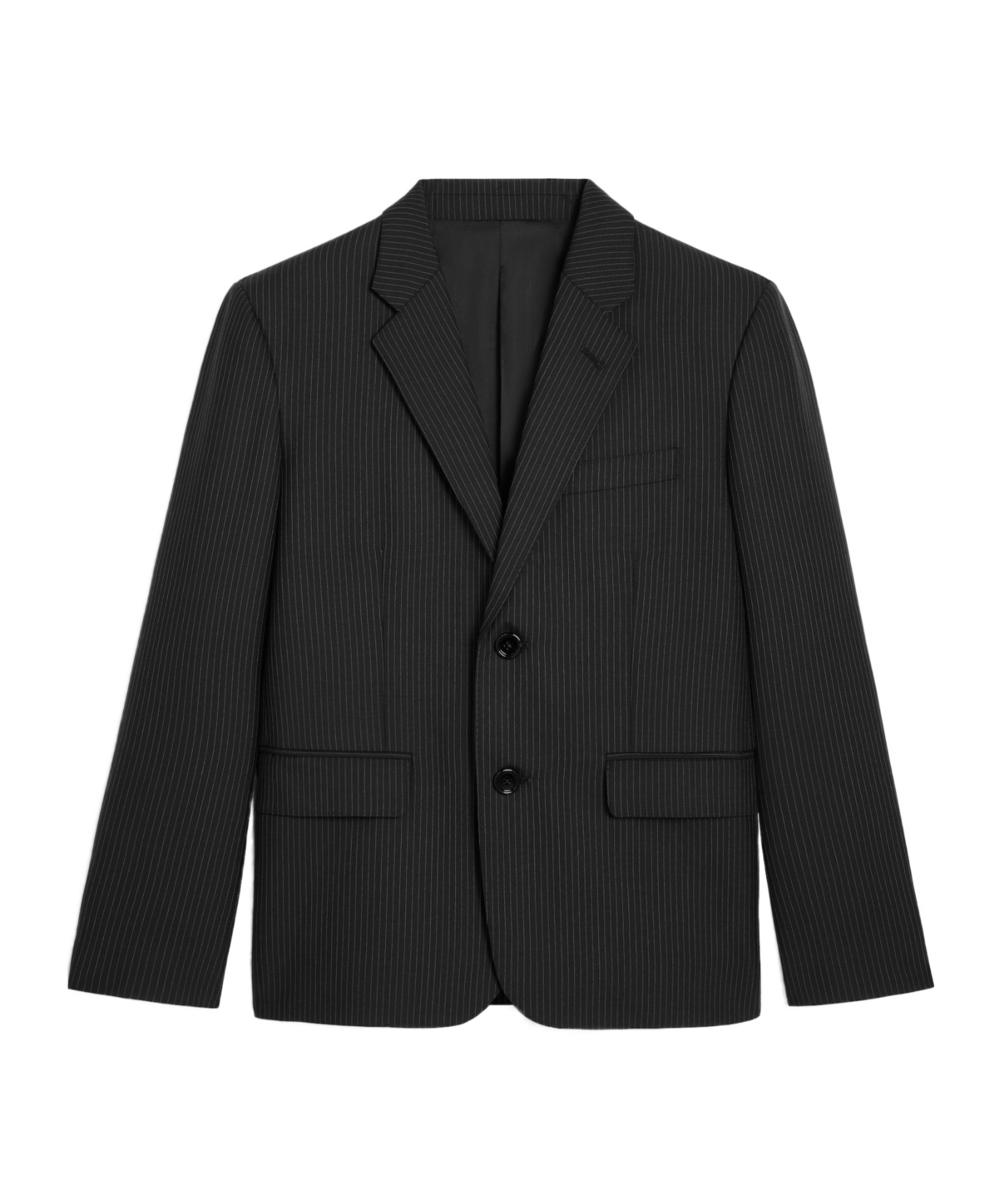Celine Sorbonne Jacket In Striped Wool In Black