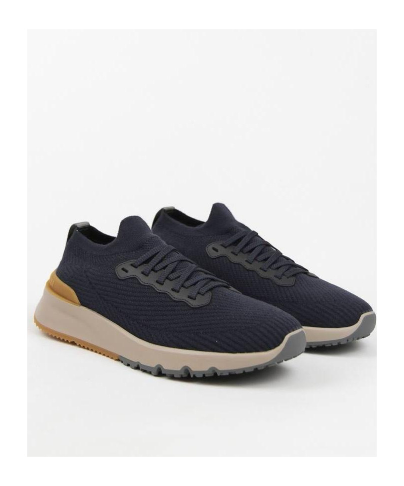 Brunello Cucinelli Sneakers With Mesh Panels In Black