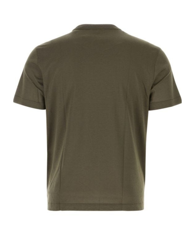 Brioni Crew-neck Short-sleeve T-shirt In Military Green