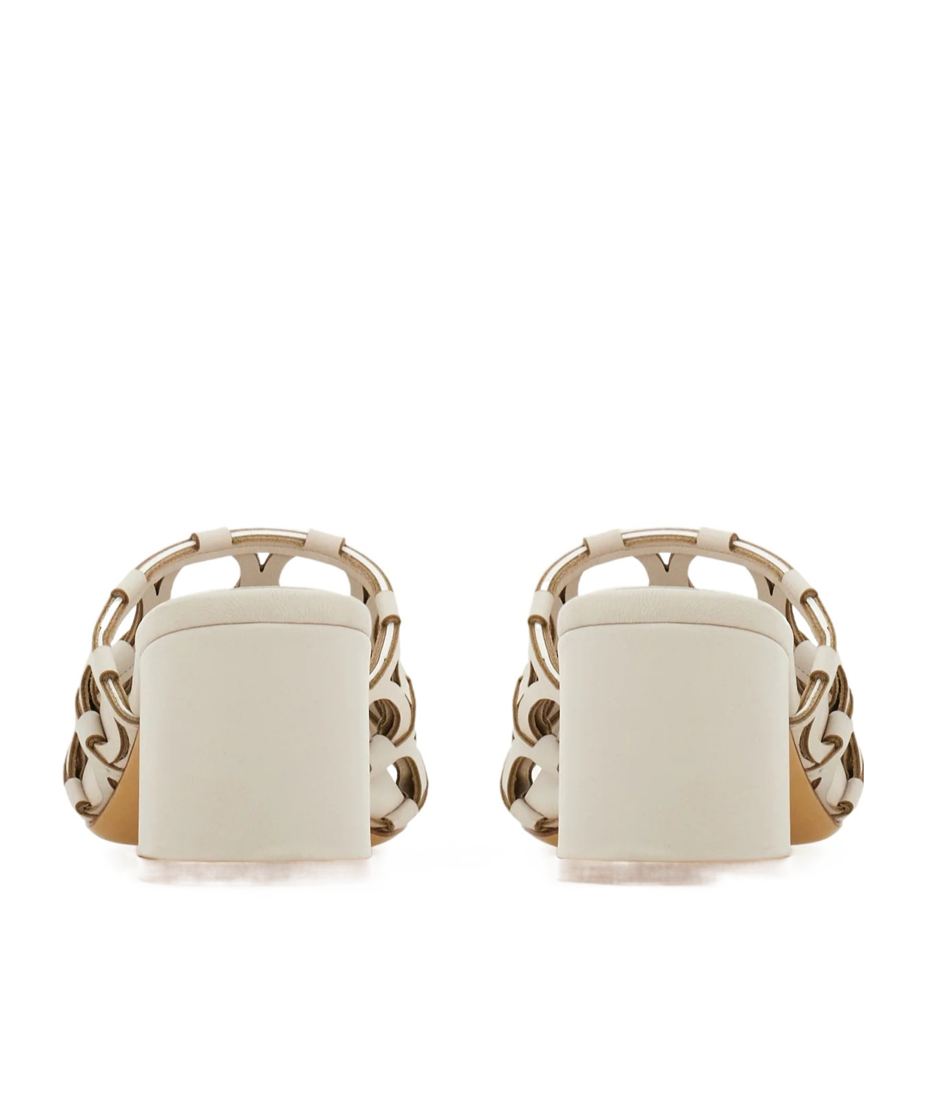 Ferragamo Erne 55 Leather Sandals In Gold