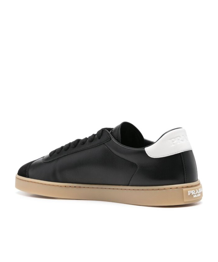Prada Round Head Low-cut Casual Shoes In Black