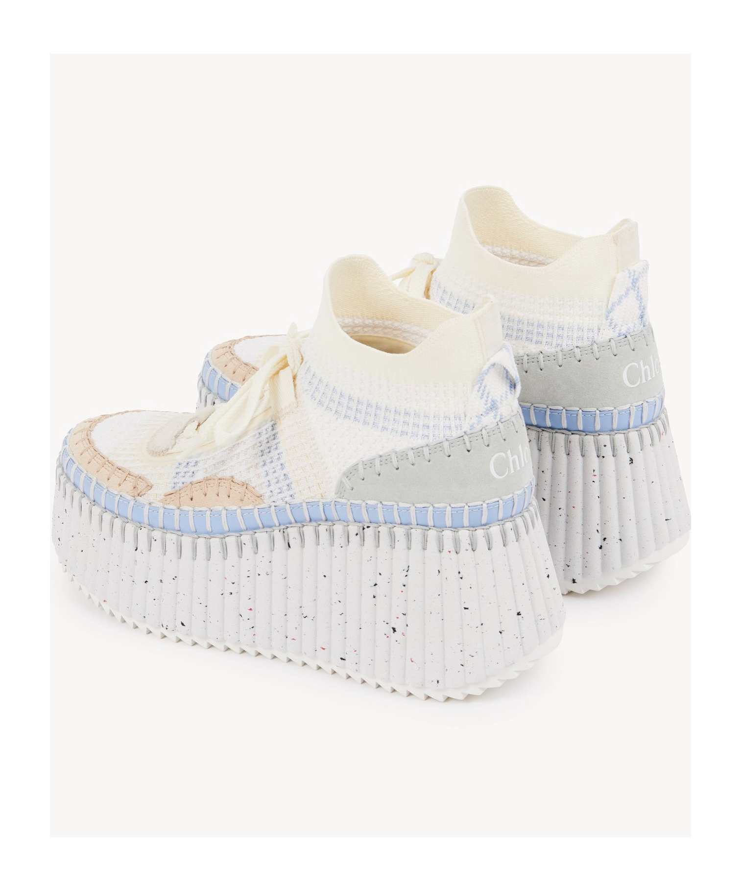 Chloé Nama Wedges Sneakers In White
