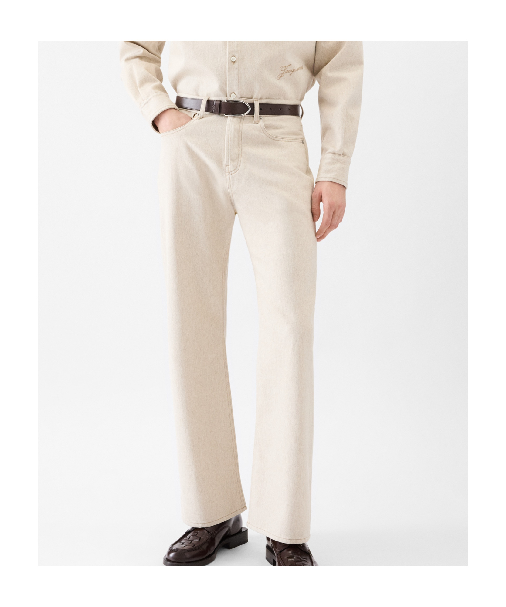 Jacquemus The Straight De-nîmes Denim Pants In Neutral