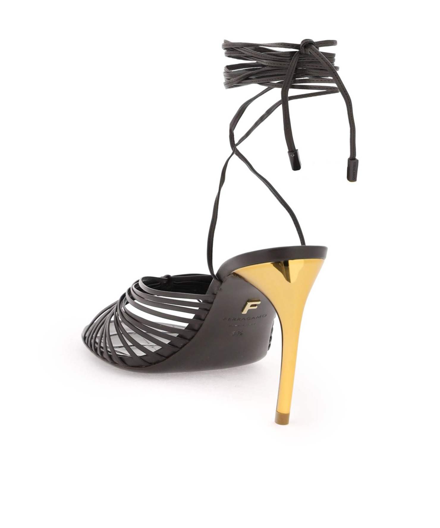 Shop Ferragamo Salvatore Atena Wrap-around P Sandals In Black