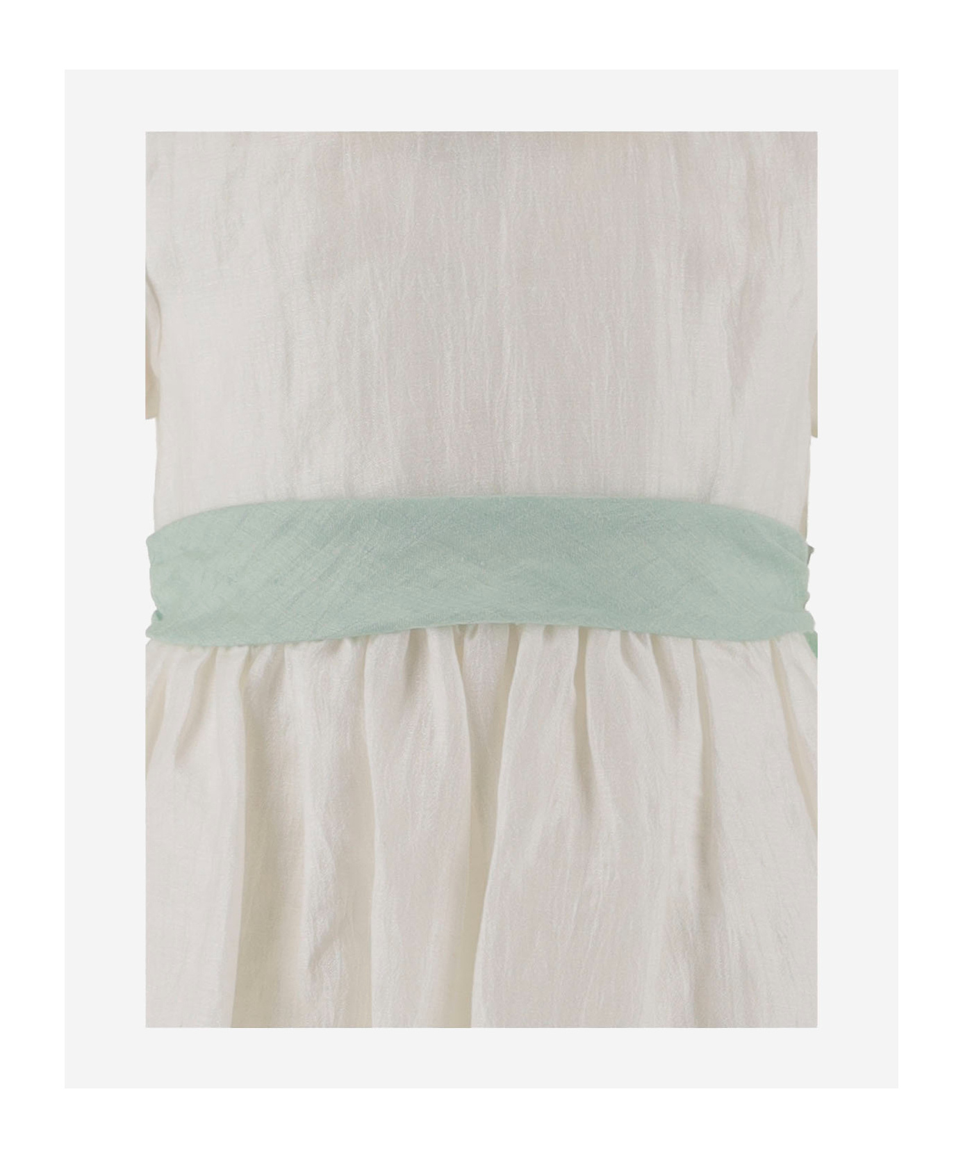 Il Gufo Bow-detailed Belted Dress In Gray