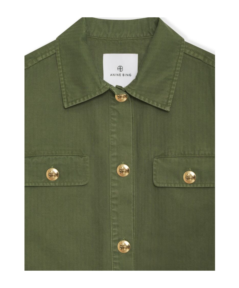Shop Anine Bing Corey Military Jacket In Green