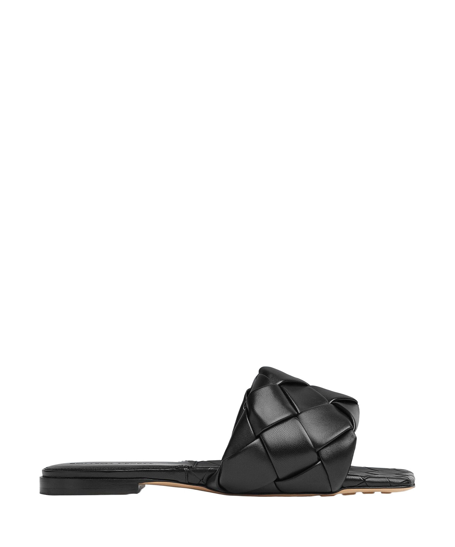Shop Bottega Veneta Lido Flat Sandal In Black