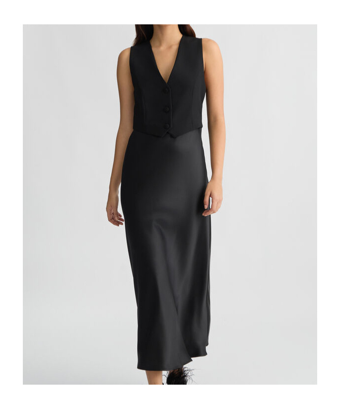 Liu •jo Abito Lungo Con Gilet In Black