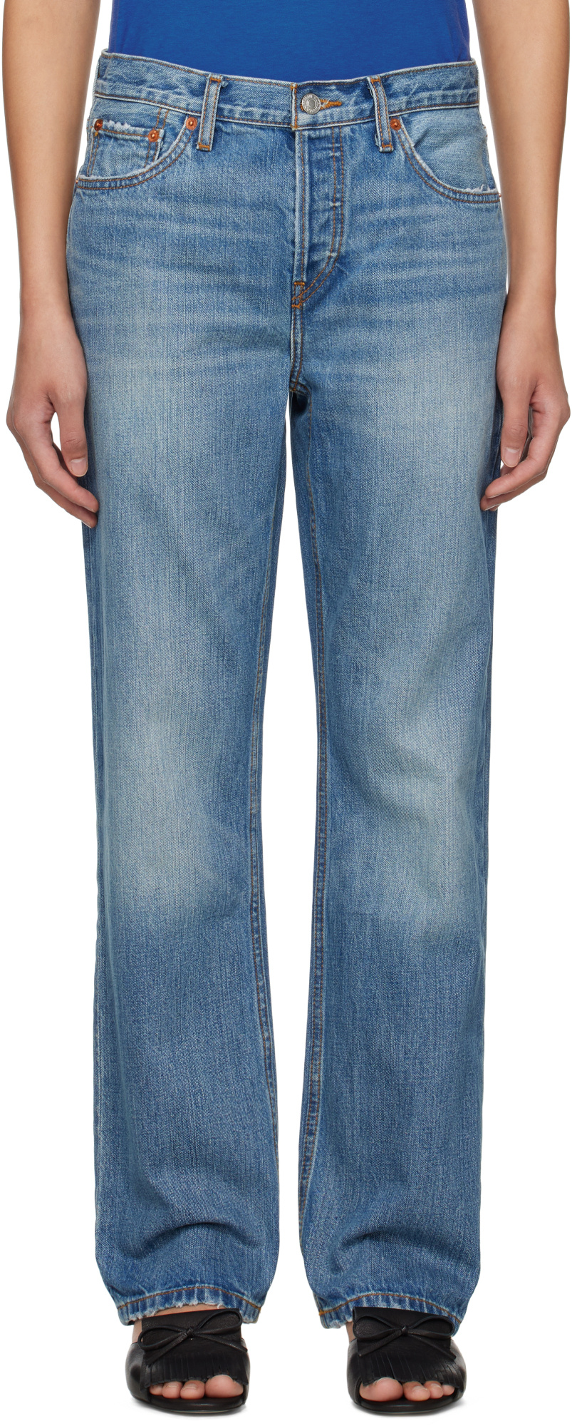 Re/done Straight-leg Jeans In Blue