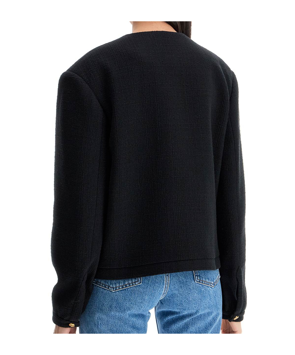 Shop Blazé Milano Cropped Bolero In Black