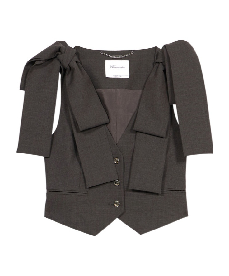 BLUMARINE BOW WOOL VEST 