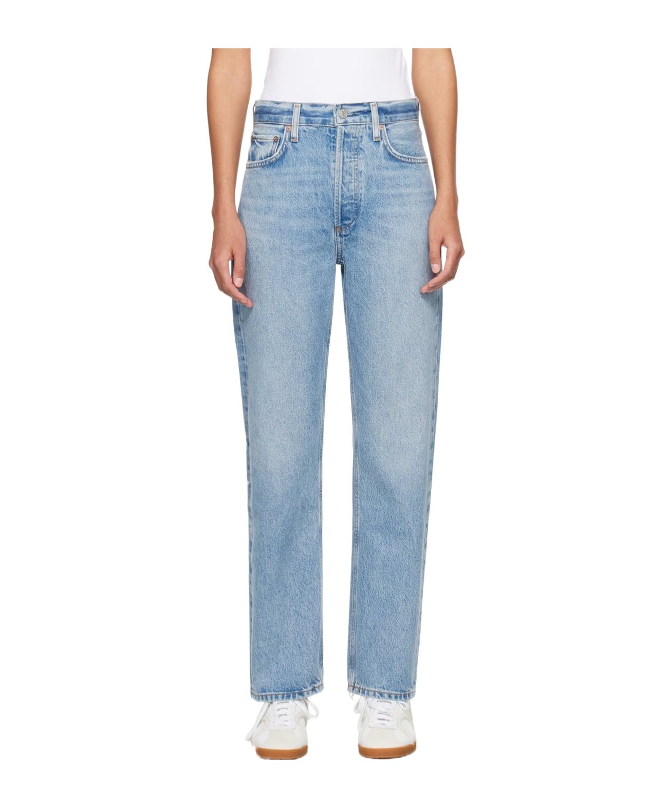 Agolde High-rise Straight-leg Jeans In Blue