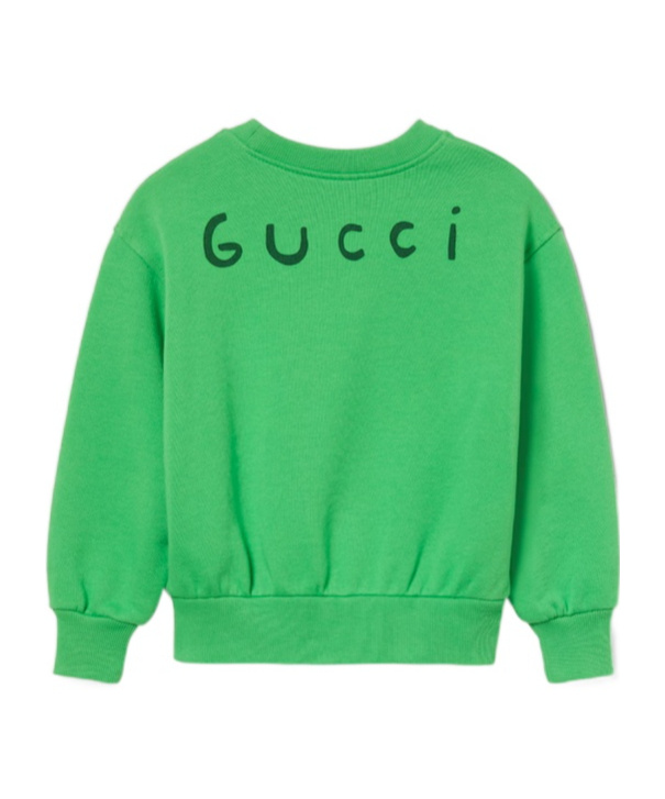 Gucci Printed Cotton Sweatshirt In Green