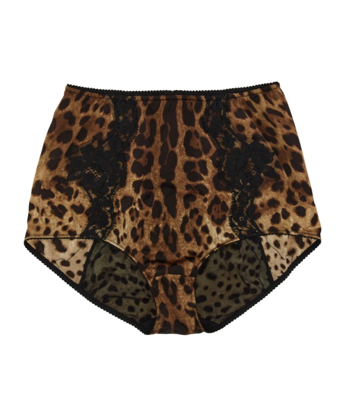 Dolce & Gabbana Satin Culottes With Animal Print And Lace In Black