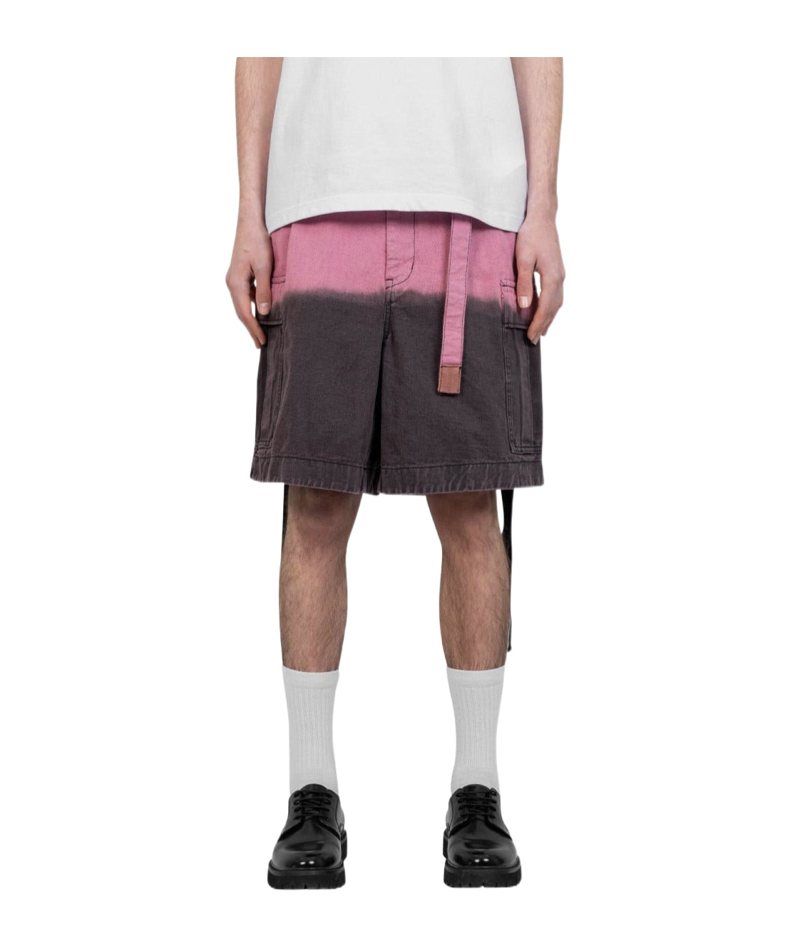 Sacai Garment-dyed Drawstring Shorts In Pink