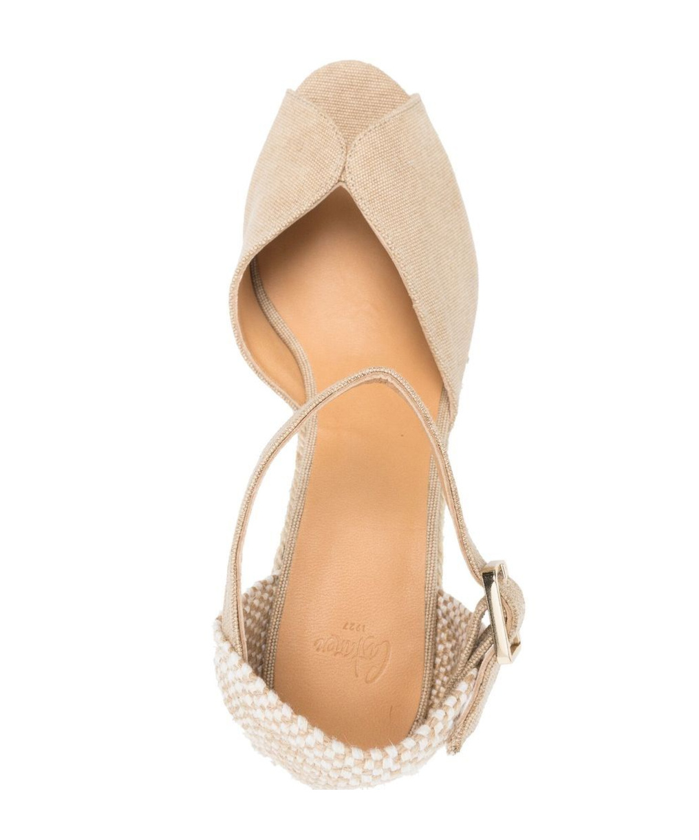 Castaã±er Bianca Raffia Wedge Espadrilles In Neutral