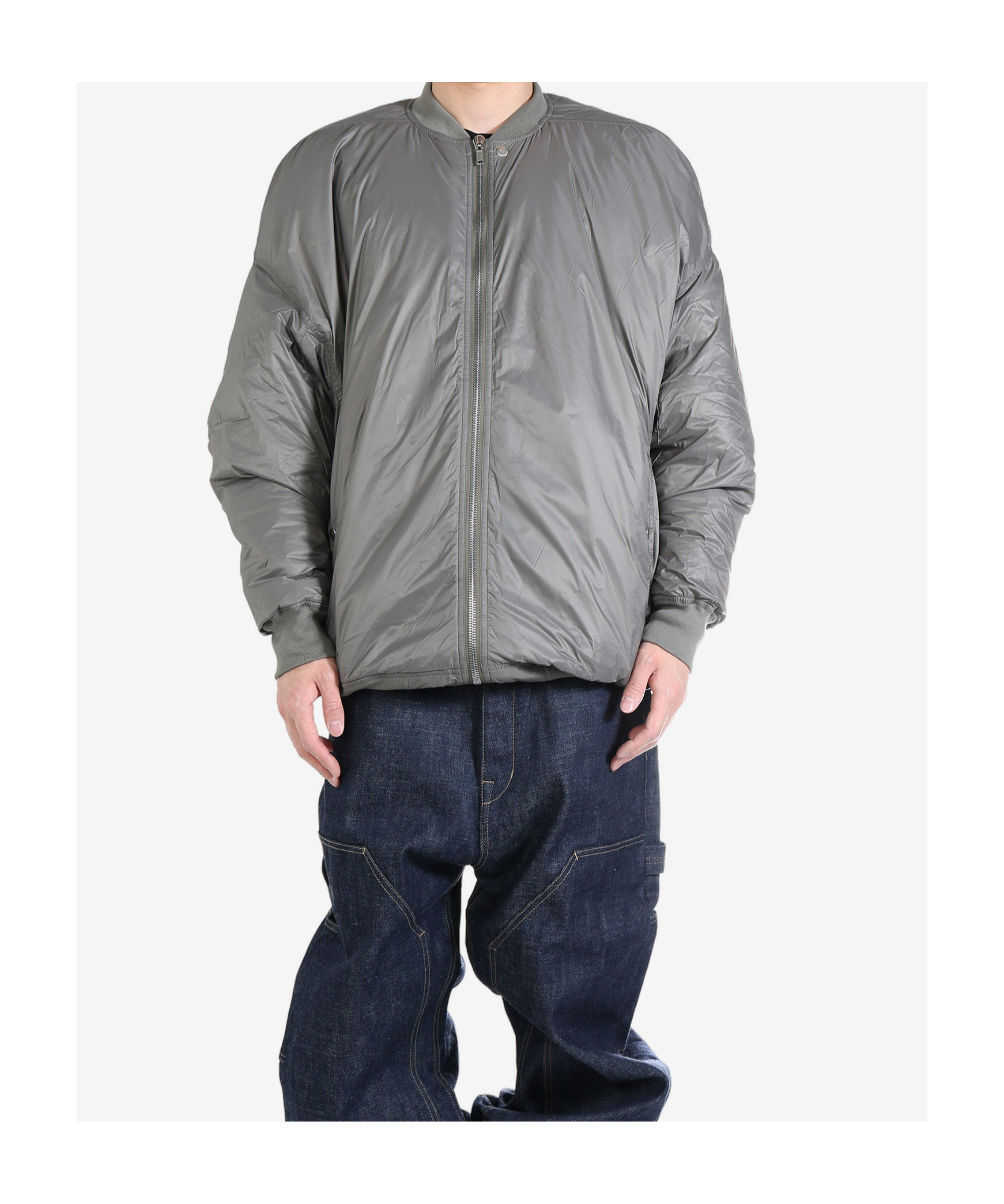 Shop Rick Owens Drkshdw Padded Bomber Jacket In Gray