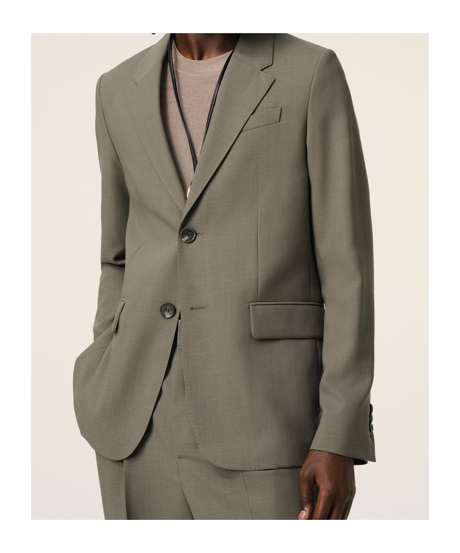 AMI ALEXANDRE MATTIUSSI LONG-SLEEVED WOOL SUIT COAT 