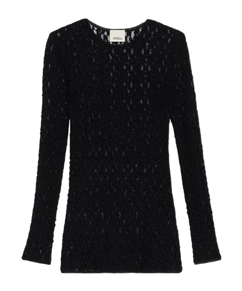 Isabel Marant Gaelle Long-sleeve Lace Top In Black