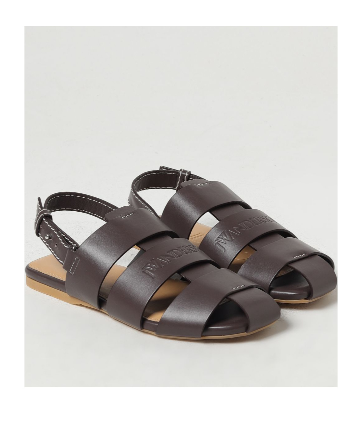 Jw Anderson Embossed Leather Slingback Sandals In Black