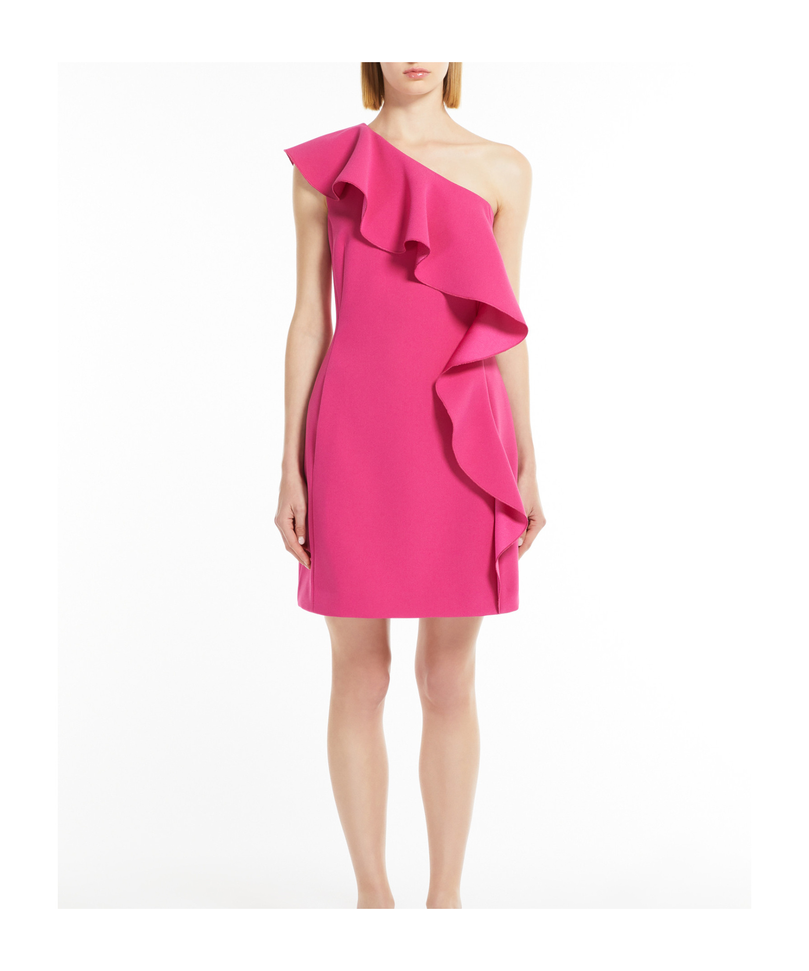 Max Mara One-shoulder Ruffled Dress In Pink