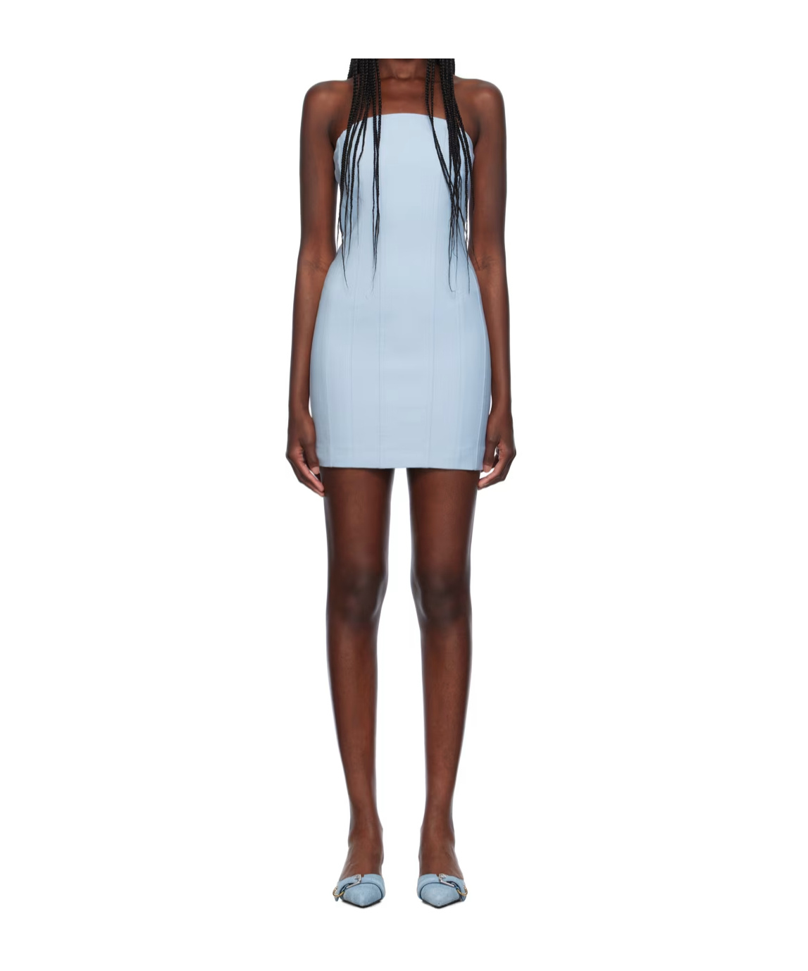 Amiri Blue Bustier Minidress In Blue