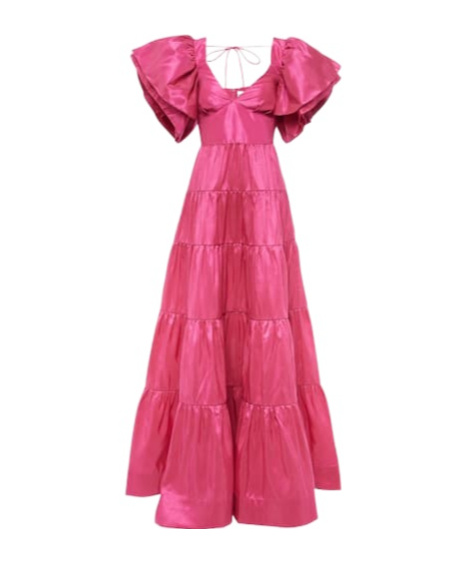 Rebecca Vallance Niarah Puff-sleeve Gown In Red