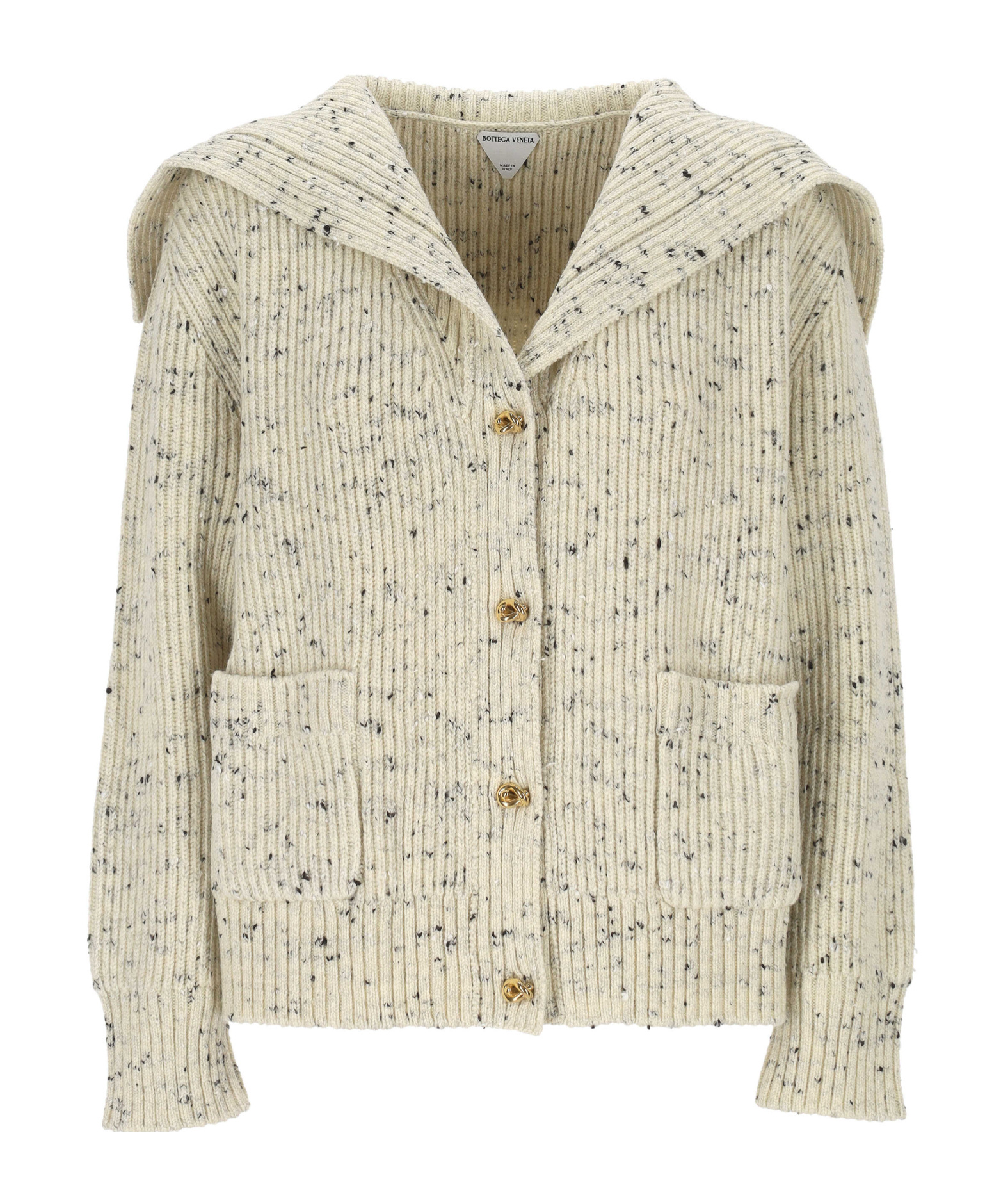 Bottega Veneta Womens Dove Knot Ribbed Wool-blend Cardigan In Neutral