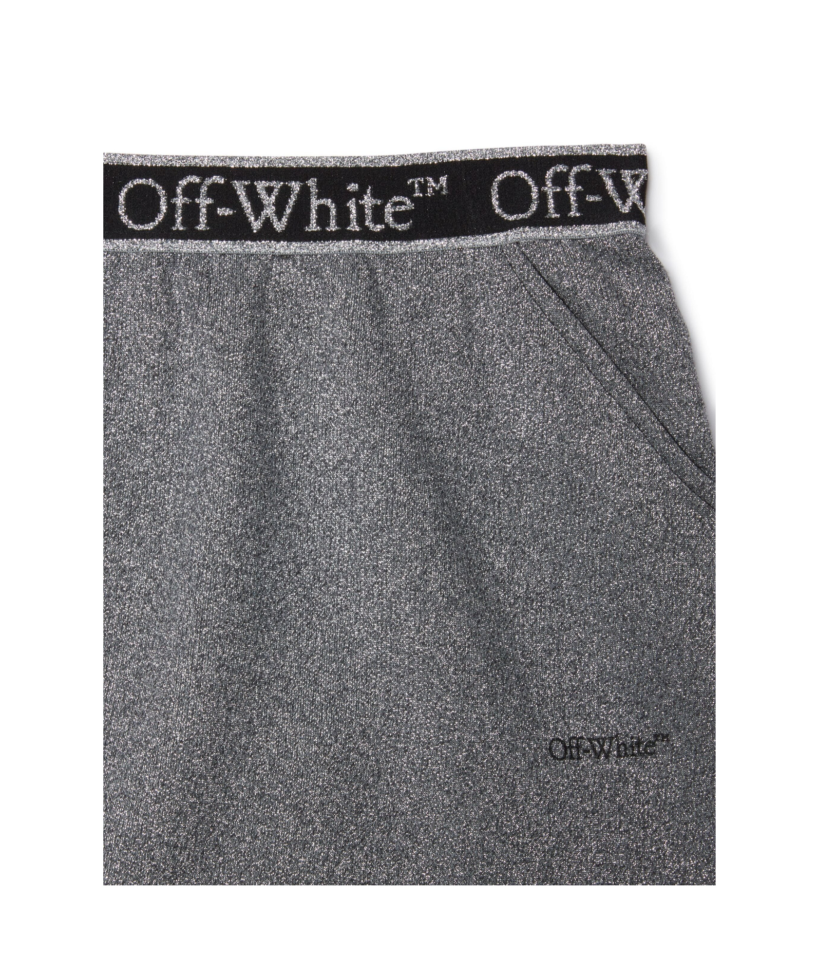 Off-white Bookish Logo-waistband Cotton Skirt In Gray