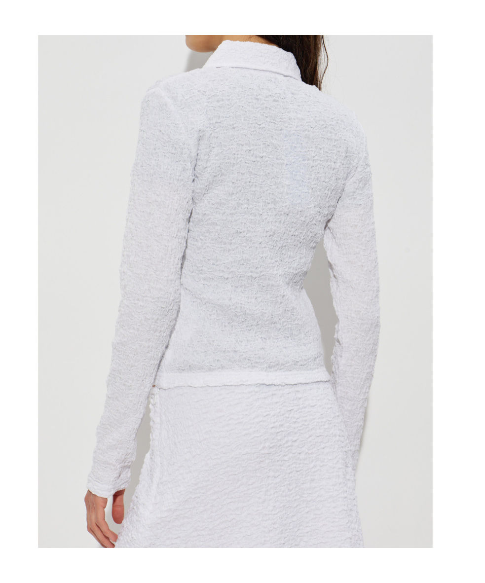 Samsoe & Samsoe Zip Collared Top In White