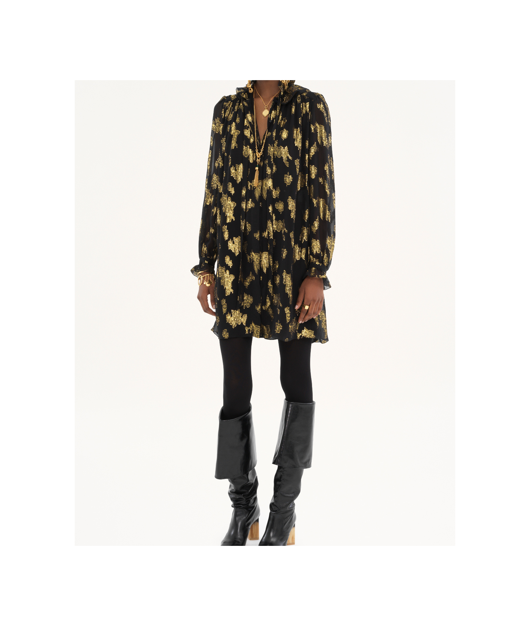 Shop Chloé Front Strap Silk Miniskirt In Black