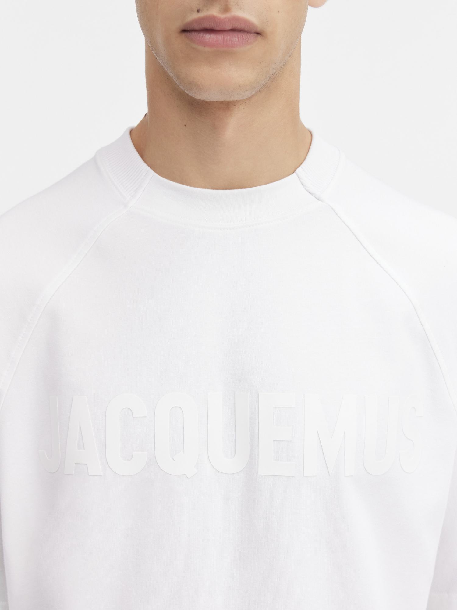 Jacquemus Typo Logo Crewneck T-shirt In White