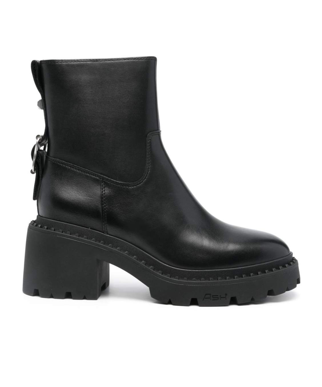 Ash Leather Ankle Boot In Black
