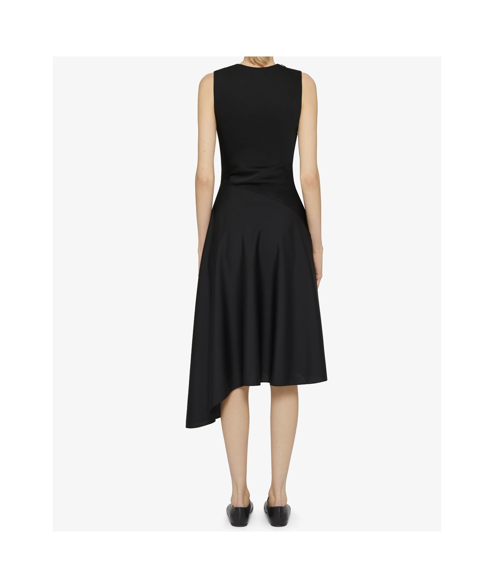 Givenchy Asymmetric Dress In Wool And Mohair With Plaston In Black