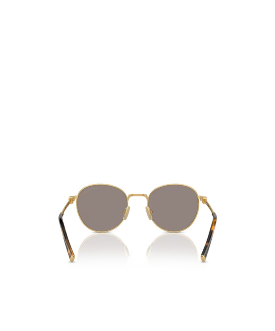 Miu Miu Logo Metal Round Sunglasses In Nude