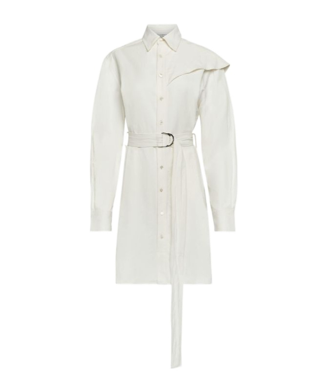 Jw Anderson Cape Shoulder Shirt Dress In White
